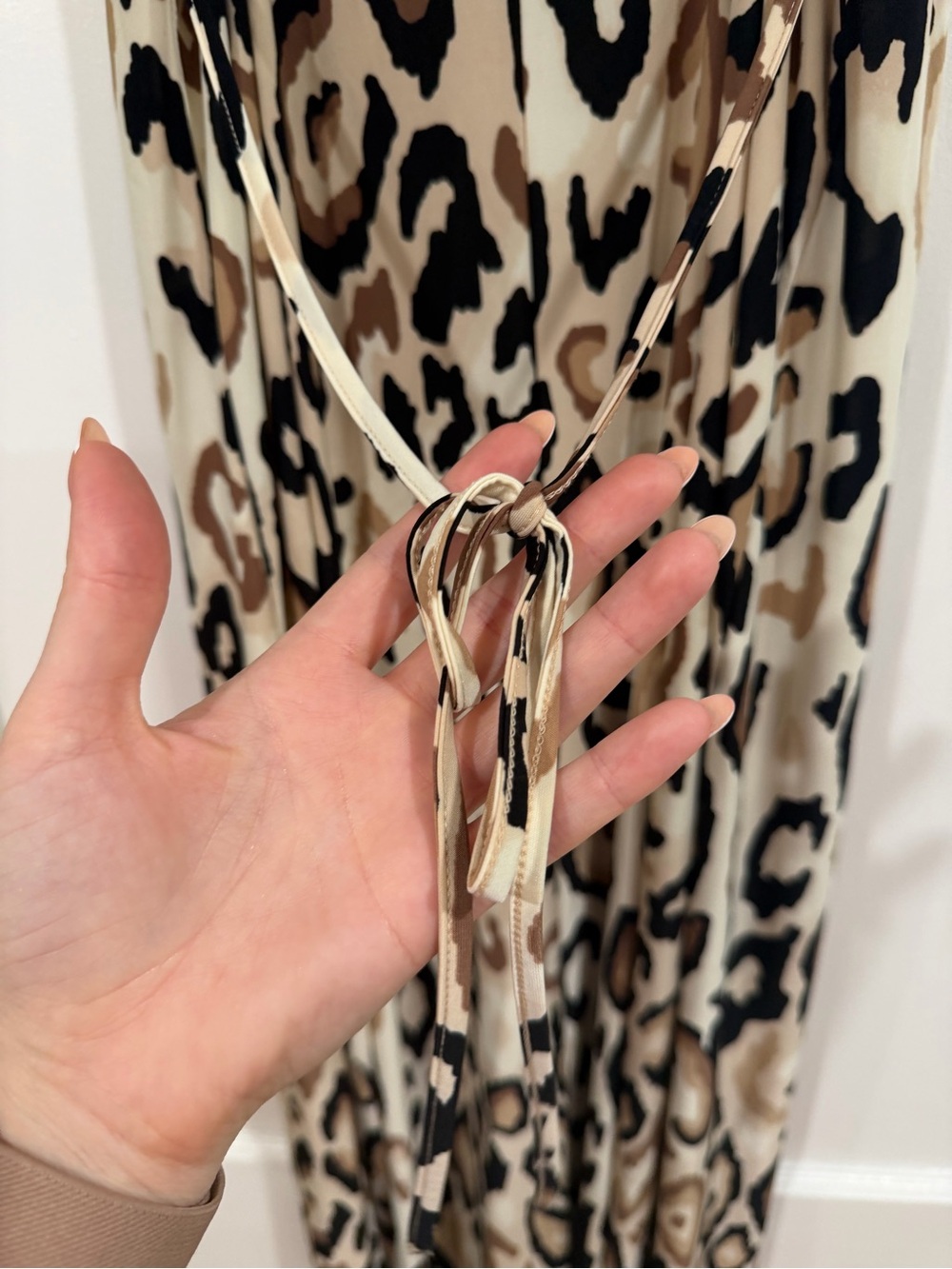 Ambrielle Leopard-Print Slip Dress in Beige, Brown & Black - Picture 7 of 9